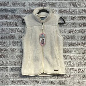 White fleece vest